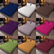 PREMIUM COTTON BEDSHEET FITTED BEDSHEET PLAIN BEDSHEET SINGLE SUPER SINGLE QUEEN KING CADAR CADAR