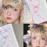 DOUYIN [Ready] Face Gem Butterfly Sticker 3D Fairy Cosplay Halloween Douyin