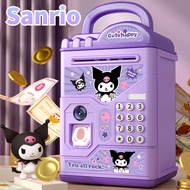 Kuromi Kawaii Cartoon Fingerprint Piggy Bank Automatic Cash Roll ATM Safe Creative Gift Electric Gir