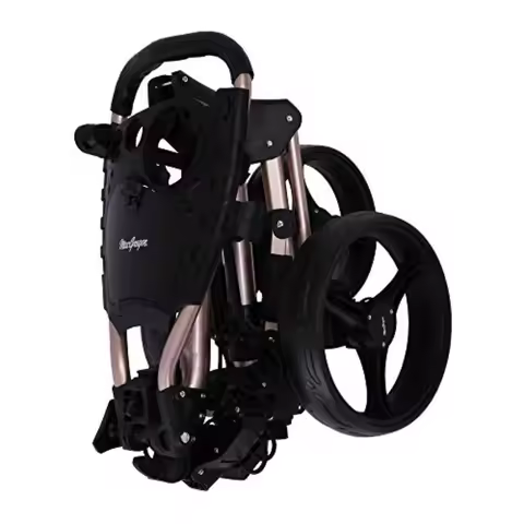 Titanium MacTec 3 Wheel Folding Golf Cart with Umbrella Holder for Easy Transport and Storage Ideal 