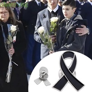 SHANRONG Black Ribbon Pin, Awareness Melanoma Cancer Funeral Ribbon Badge Brooch, Simple Skin Cancer