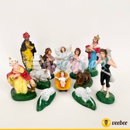 Patung Kelahiran Yesus 11cm | Diorama | Hiasan Pohon Natal | Patung Yesus Kecil | Patung Kandang Set