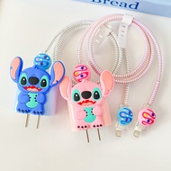 New Stitch Cable Charger Protector Cover Cartoon 18W/20W compatible for Apple 15 Mobile Phone Data C