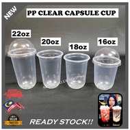 *READYSTOCK* BOBA CUP @ CUP CAPSULE 12oz, 16oz, 18 oz, 20 oz, 22 oz (50PCS) WITH DOME LID
