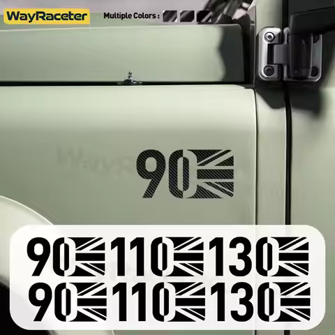 2 Pcs Union Jack Matte/Glossy/Carbon Fiber Black Side Fender Wing Sticker For Land Rover Defender L6