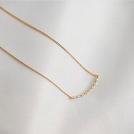 eclater jewellery Coralie Cubic Zirconia Bar Necklace- # Gold 40cm
