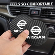 2Pcs PU Leather Car Cup Mat Auto Emblem Coaster Accessories For Nissan Almera Navara Terra Leaf Mrac