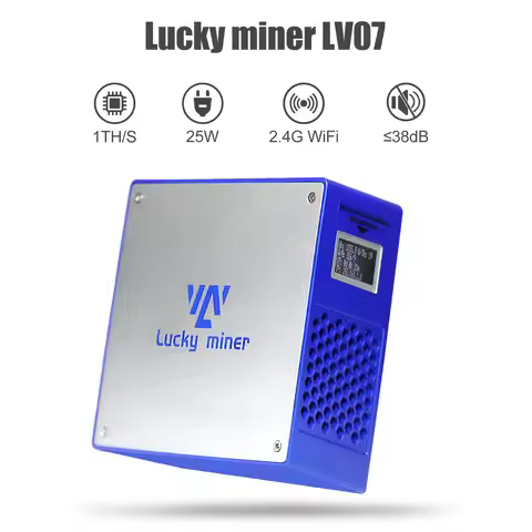 Lucky Miner LV07 1TH/S Bitcoin Miner 25W Low Power BTC Solo Miner SHA256 ASIC Crypto Mining Machine 