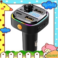 39A- Bluetooth 5.0 FM Transmitter Car Radio Modulator MP3 Player with Colorful Atmosphere Breathing Light PD+USB Fast Charge Easy Install Easy to Use