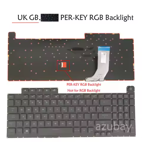 UK Keyboard Compatible with ASUS V185062AE1 0KN1-911UK11 ROG Strix SCAR III G731GW G731GV G732LWS G7
