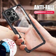 Realme 15 Pro 5g rõ ràng Acrylic Gọng silicon bìa sau cho Realme 15 Pro realm15 Lite 15Pro + 15t 15x