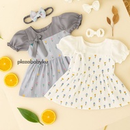 4.4 plazababyku DRESS ARISYA dress shmer silk baby girl cute floral motif free headband 6 months - 1
