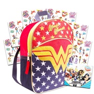 Wonder Woman Toddler Preschool Backpack Set - Bundle Includes Deluxe 11 Inch Wonder Woman Mini Backp