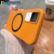 Jingsanc Magsafe ชาร์จไร้สายเคสสำหรับ VIVO สีเหลือง V30 V29 V27e V27 V25 V23e V23 Y78 Y36ฮาร์ดพีซีกั