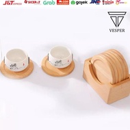 Wooden Coaster set / Wooden cup Coaster set package contains 6