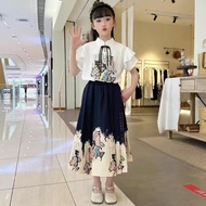 【宠物生活馆DIAN】 女童夏季套装新款女儿童夏装裙子中大童新中式国风汉服马面裙Girls Summer Set  New Female Children's Set READY STOCK 【062