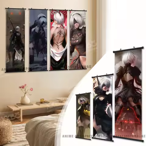 ARPG Game NieR:Automata Hanging Painting Anime Posters Canvas 2B Character Scrolls Pictures Wall Art