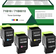 iPROSPECT 71B0010 Remanufactured Toner Cartridge Compatible for Lexmark 71B10K0 71B10C0 71B10M0 71B1