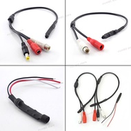 Audio Microphone Mic RCA + DC Male Female Plug Power Cable For Mini CCTV Security Camera Sound Monitor Pick Up W1B5