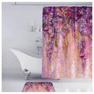 全城熱賣 - 浴室防水數碼印花浴簾(YUL-1367-花卉紫色 180*200cm)