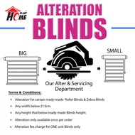 [HOMEBLIND] Alteration Size Roller Blinds &amp; Zebra Blinds / Ubahsuai Size Bidai (Alteration Fee for Ready Made Blinds)