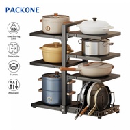 PACKONE Rak Periuk Bertingk Adjustable Pot Rack Rustproof  Stainless Steel Rak Periuk Bertingkat