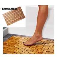 Teak Wood Bath Mat Feet Shower Floor Natural Bamboo Non Slip Large 50x70cm