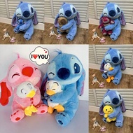 Gaya baru memeluk itik Stitch boneka keseronokan memegang capybara Stitch Strawberry Bear Stitch Mil