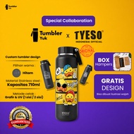 Tyeso Tumbler 710mL Sports Drinking Bottle TS-8755C Portable Mug Vacuum Insulated Stainless Steel Ty