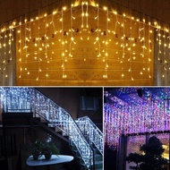 Raya Lampu Fairy LED Strip Light 3M/5M 8Lighting Modes Garland Ramadan Icicle Curtain String Lights Deepavali klip klip