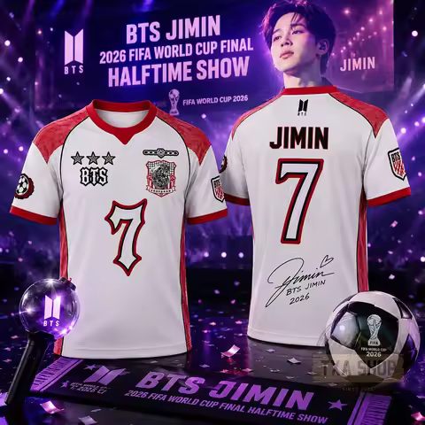 Jimin 7 Soccer Jersey 2026 Show BTS Football Shirt Unisex Mesh Short Sleeve Kpop ARMY Fans Streetwea