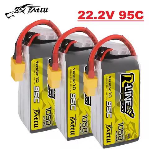 HOT TATTU R-LINE 1.0 95C 1050mAh 22.2V LIPO Battery For RC Helicopter Quadcopter FPV Racing Drone Pa