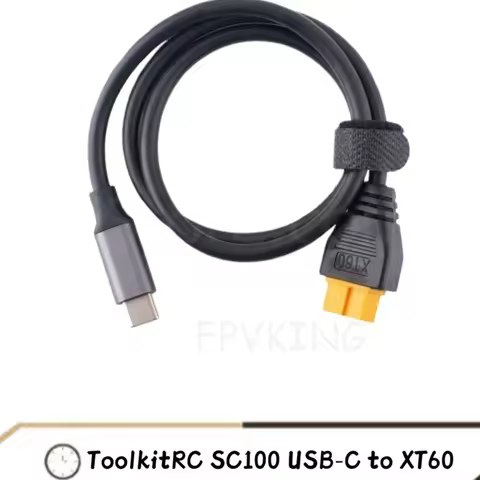 ToolkitRC SC100 USB-C to XT60 Cable 5A 100W PD for M7 M6 M6D M8S Charger