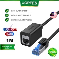 UGREEN Ethernet Extension Cable Cat 8 Extender Network LAN Cable 40 Gbps 2000MHz RJ45 Network Patch Cord Double Shielding Male to Female Connector Compatible for WIFI Router Unifi TM Maxis PC Laptop Modem Windows Linux MacOS MSI Dell Asus Acer HP Samsung