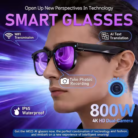 AI Smart Glasses 800W Pixel Camera Photo Video Sunglasses AI ChatGPT Translation Recording Office Me