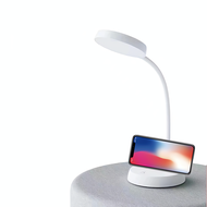 Lampu meja Lampu Meja Pelindung Mata Warna Putih Peredupan Tiga Tingkat dengan Dudukan Ponsel Lampu
