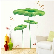 Lotus lotus leaf wall stickers living room TV background wall stickers