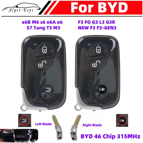 Algernon-keys Remote Control Smart Key for BYD E6B M6 S6 E6A F3 F0 L3 G3 S6 E6 315MHZ ASK ID46 PCF79
