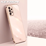 KEYSION เคสชุบหรูหราสำหรับ Samsung A53 5G A33 A73 A23ซิลิโคนสี่เหลี่ยมกันกระแทก A72เคส Galaxy โทรศัพท์ A52S 5G A32 A71 A51