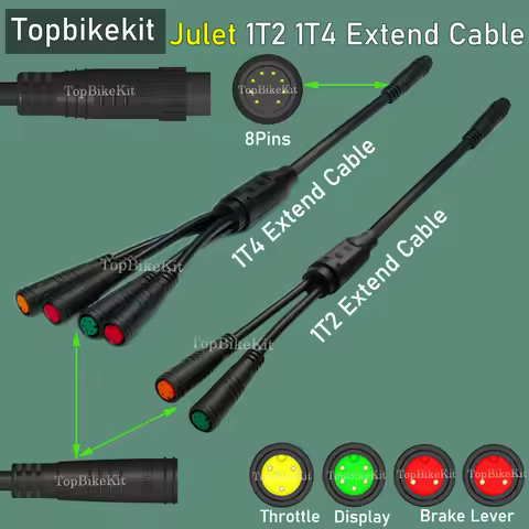 Ebike Julet 1T4 1-4 Extend Cable / 1T2 1-2 Extend Cable for Throttle Brake Display 1.4Meter or 60cm 