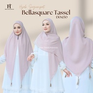 a || ELMUMTAZ || Bella Square Jumbo Tassel Square Hijab || Polycotton Syar'i Square Hijab 130x130 wi