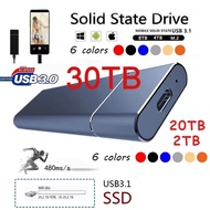 External 2TB/20TB/30TB Ssd High-Speed Solid State Drive Type-C/USB 3.1 Interface Portable Hard Disk 