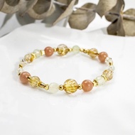 流金年華 | A88鈦晶橙月光石白水晶手鍊