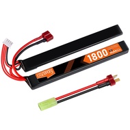 Crazepony Airsoft Battery 11.1V Rechargeable 3S LiPo 1800mAh 30C Nunchuck Split Pack Battery with De