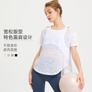 Summer New Sport Clothes for Woman Quick Drying Yoga Shirt Loose Gym Top Shirt