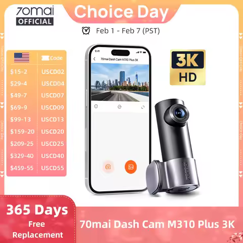 New 70mai Dash Cam M310 Plus 3K 1620P WDR Voice Control 139°FOV Car DVR 70mai M310 Plus 3K Car Recor