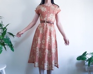 GIANNI LO GIUDICE 麻花連身裙 透視連身裙 棕色麻花中長連身裙