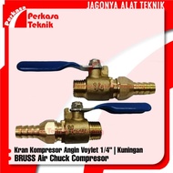 1/ 4" Air Compressor Valve Voylet Brass Compressor Stop Valve HASSTON 3950-100 BRASS