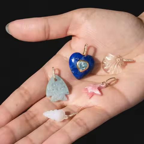 Exquisite Colored Enamel Heart DIY Pendant Necklace For Women Simple Design Resin Shell Young Girls 