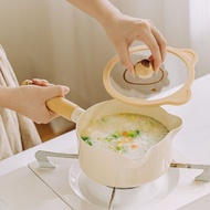 [Ready Stock Hot Sale] SHUEHO Bear Food Supplement Pot Household Baby Baby Non-Stick Pot Small Instant Noodle Pot Mini Soup Pot Milk Pot Cartoon Pot